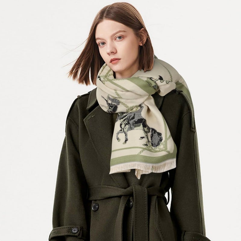 EXTREE Scarfs for Women Pashmina Silky Shawl Wrap for Evening Dressing Blanket Open Front Poncho Cape - Image 3